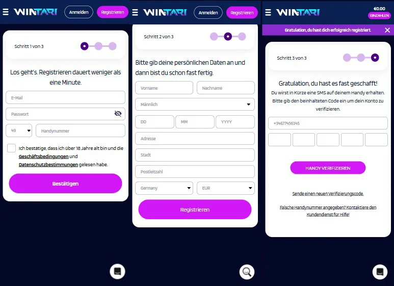 Wintari Casino Registrierung